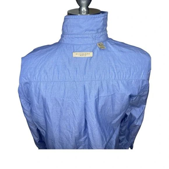 BURBERRY Men's Blue Linen Long Sleeve Button Down Shirt US S - Picture 7 of 11
